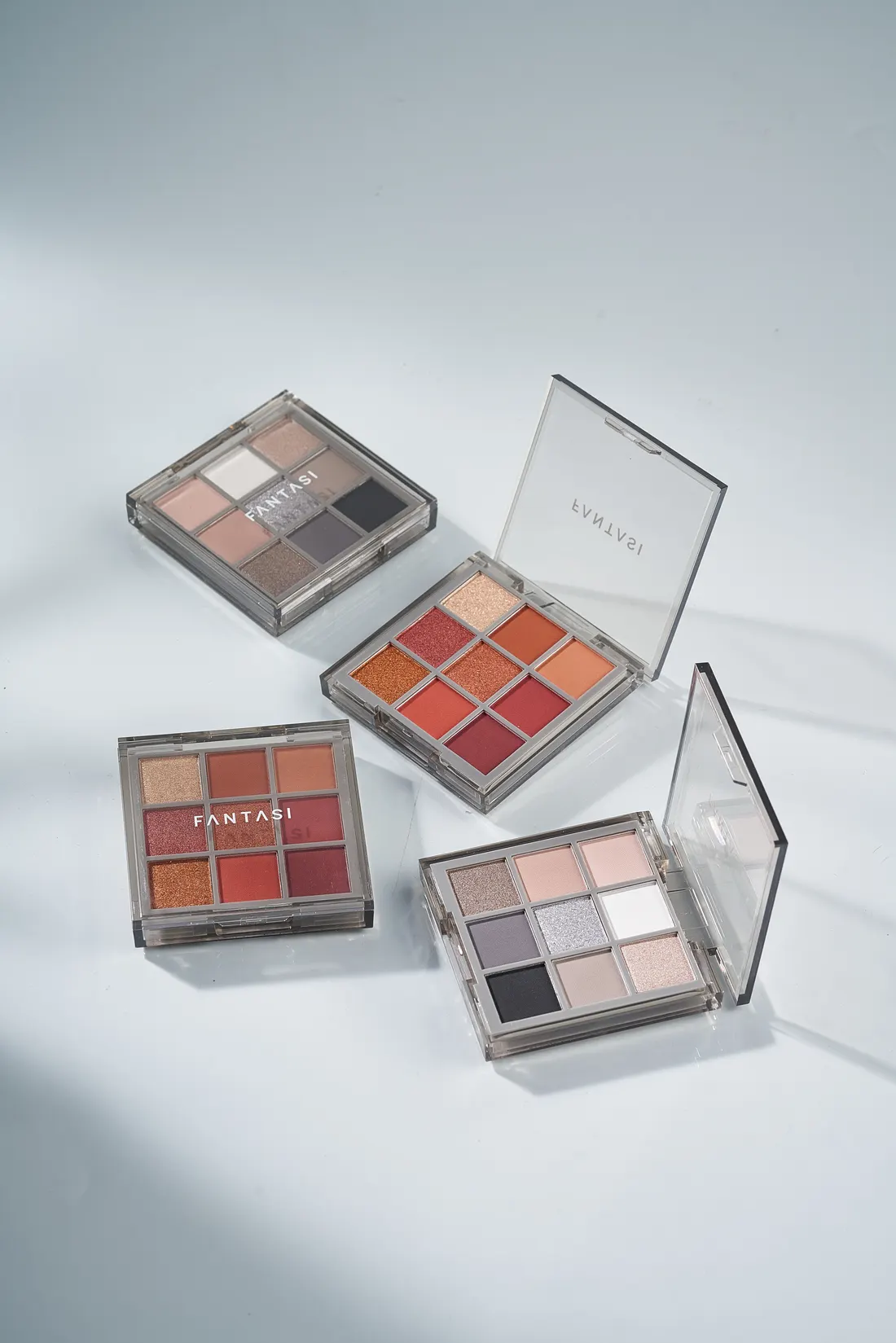 Eyeshadow palette collection, photographed by Southlake Vision in China.