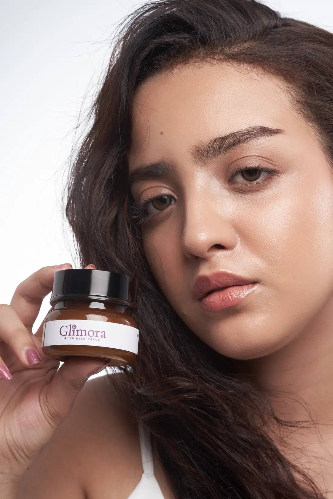 Face cream beauty portrait, photographed by Southlake Vision in China.