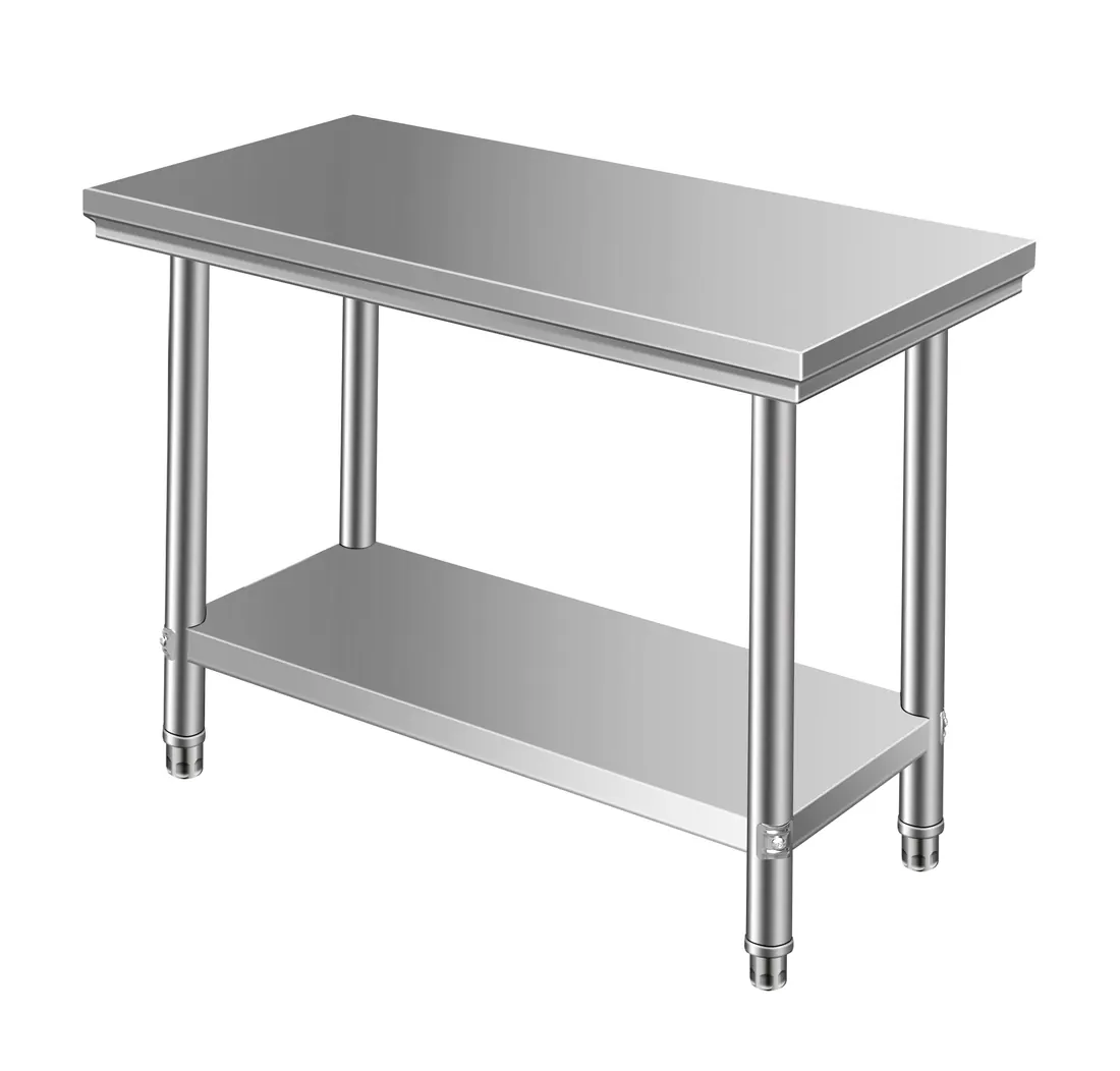 Stainless steel preparation table, photographed by Southlake Vision in China.
