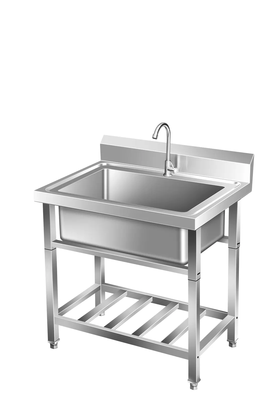 Commercial sink and shelf, photographed by Southlake Vision in China.