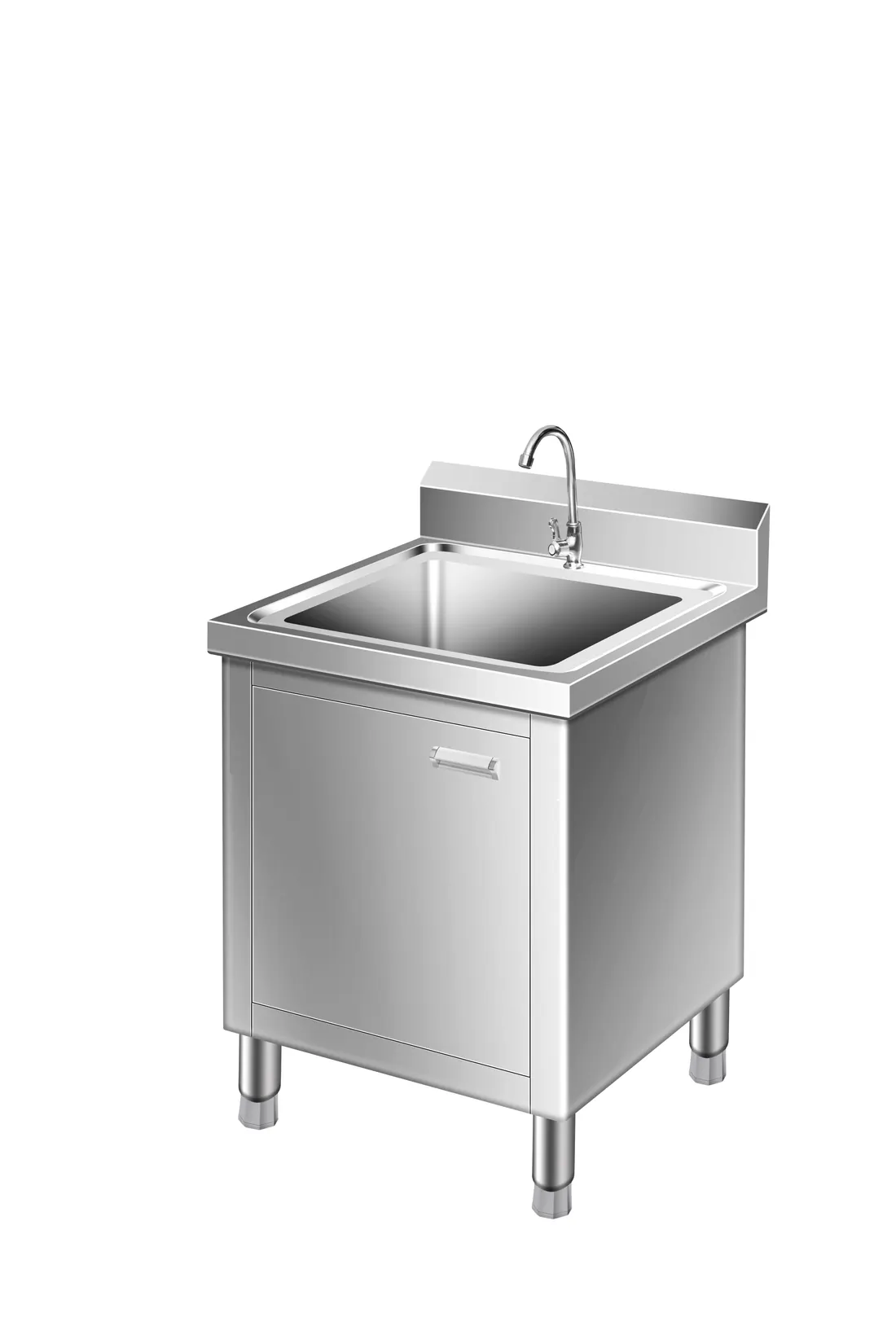 Compact stainless steel sink, photographed by Southlake Vision in China.