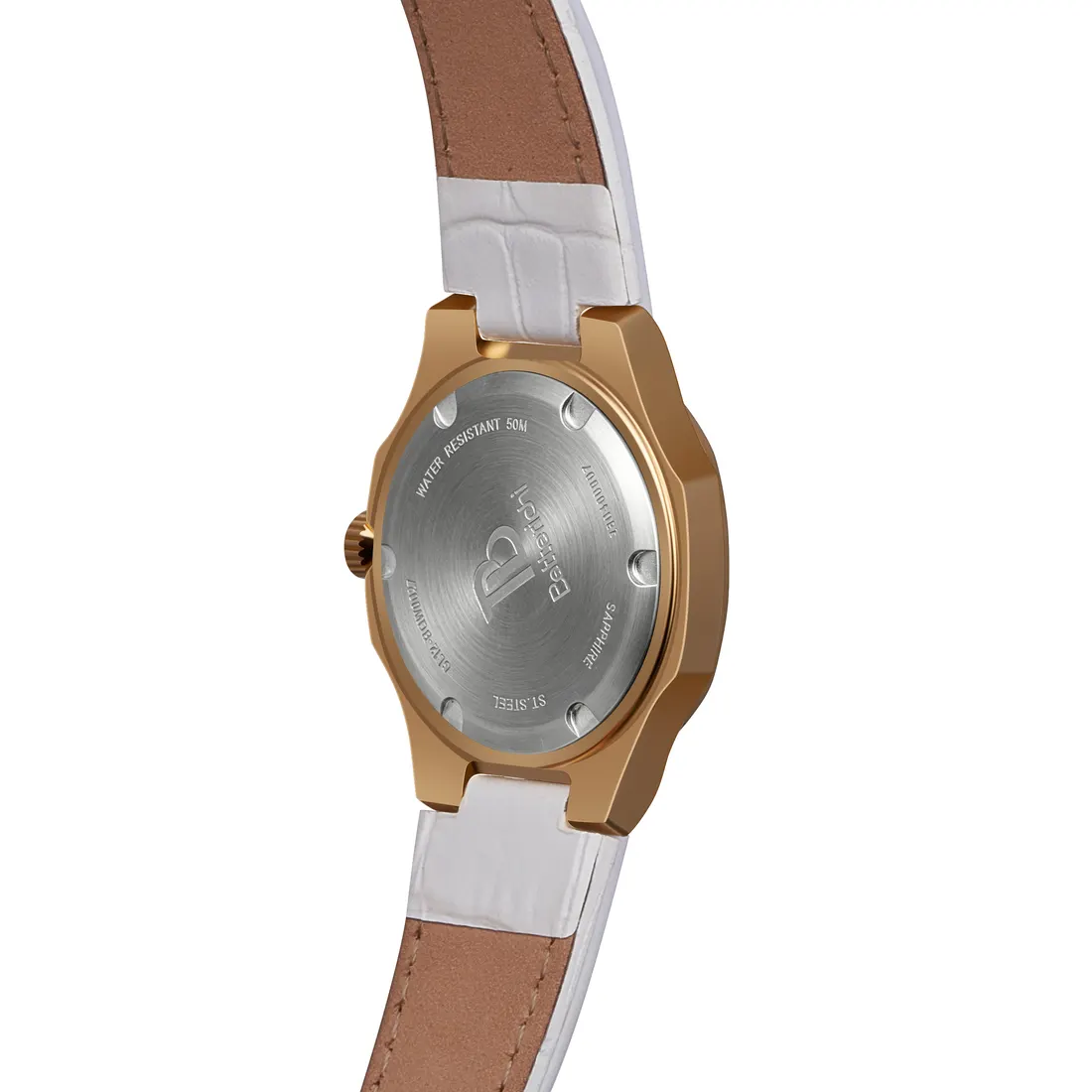 White strap watch case back, photographed by Southlake Vision in China.