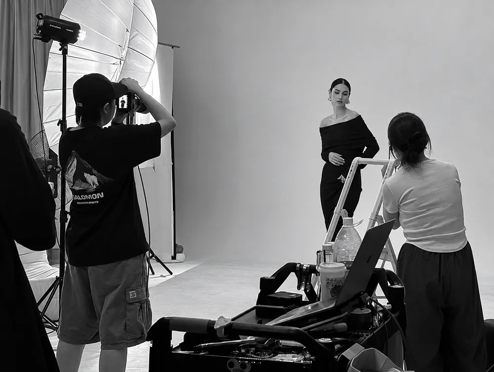 Southlake studio team working on a model shoot